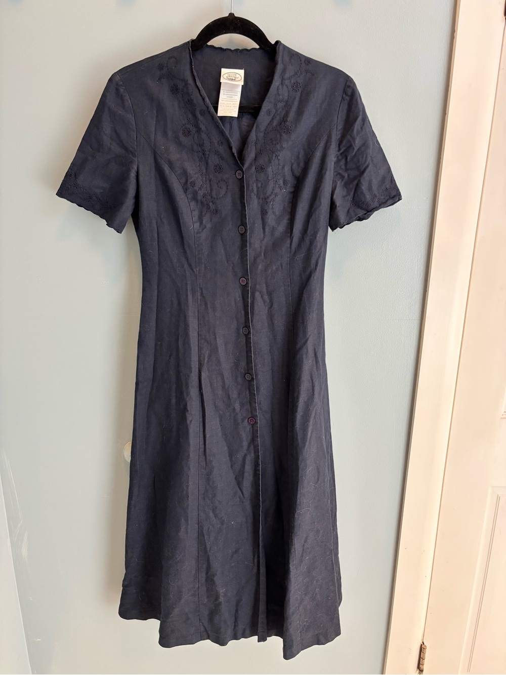 Laura Ashley Vintage Navy Midi Dress